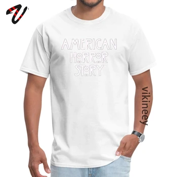 Vasaros Amerikos Siaubo istorija logotipą, trumpomis Rankovėmis Vasarą, Rudenį Marškinėliai Dizaineris Apvalios Kaklo Grynos Medvilnės Marškinėlius Žmogus T Shirts
