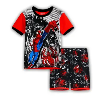 Vasaros Disney marškinėliai Vaikams Drabužių Kailis Šortai Drabužius Animacinių filmų Spiderman Medvilnės Marškinėliai Berniukams Viršūnes Kelnaičių Rinkinį