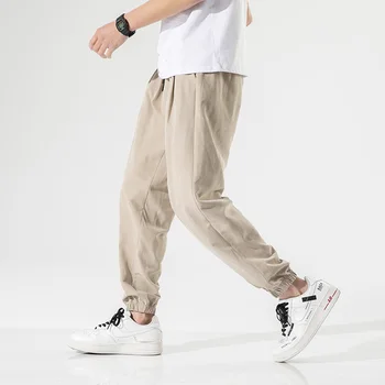 Vasaros Hip-Hop Haremo Kelnės Vyrams Poilsiu Kulkšnies Ilgis Laisvas Kelnes Vyrų Atsitiktinis Baggy Kaklaraištis Kojų Kelnės Streetwear