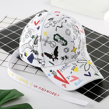 Vasaros mados doodle beisbolo kepuraitę tėtis skrybėlę Vyrai lauko orui Reguliuojamas Snapback sporto skydelis skrybėlę studentų hip-hop bžūp A115
