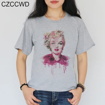 Vasaros Marilyn Monroe Įdomus Mados Seksualus Atspausdinta Marškinėliai Klaidingą Asmenybės Estetinės Juokinga Atsitiktinis Plonas Britų Stiliaus Marškinėlius Moterims