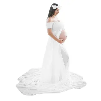 Vasaros Nėščiųjų Fotografijos Rekvizitai Suknelės Off Peties Suknelė Shoulderless Motinystės Clothings
