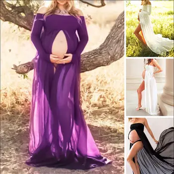 Vasaros Nėščiųjų Fotografijos Rekvizitai Suknelės Off Peties Suknelė Shoulderless Motinystės Clothings