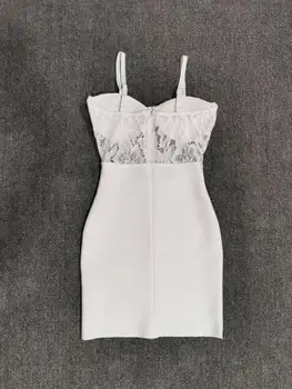 Vasaros Suknelė Moterims Seksualus Vasaros Suknelė Mados Nėriniai Baltas Tvarstis Suknelė Elegantiškas Bodycon Mini Šalis Suknelė Vestido