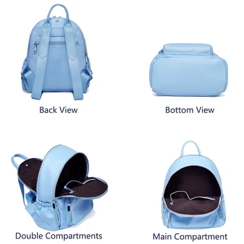 VASCHY Baby Blue Mini Kuprinės, Piniginės,Vaschy Dirbtiniais Odos Kuprinė Moterims mielas kuprinė maišelis pack PU odos