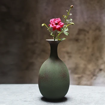 Vazos Japonijos Decoracion Hogar Vintage Žalia Keraminės Vazos Gėlėms Terariumai Namų Puošybai Gėlių Vaza Kambarį