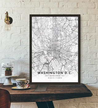 Vašingtone JAV Žemėlapio Plakatas