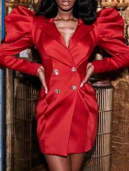 VC Visi Nemokamas Pristatymas Naujos Elegantiškos Raudona Suknelė Sluoksniuotos Rankovėmis Kristalų Mygtuką Dizainas Įžymybė Šalies Klubas Satino Mini Suknelė