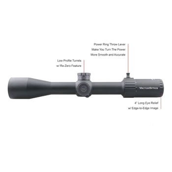Vektoriaus Snaiperio Optika 4-16x44 FFP Taktinis Šautuvas taikymo sritis 1/10 MIL Pirmas Židinio Plokštumos Snaiperis Medžioklės Riflescope Šoko Įrodymas .338