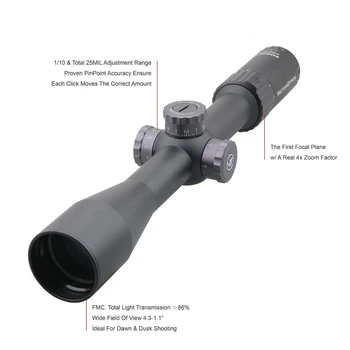 Vektoriaus Snaiperio Optika 4-16x44 FFP Taktinis Šautuvas taikymo sritis 1/10 MIL Pirmas Židinio Plokštumos Snaiperis Medžioklės Riflescope Šoko Įrodymas .338