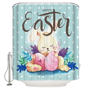 Velykų Dieną Bunny Easter Egg Vonios kambarys Dušo Užuolaidų, Namų Apdaila, Vonios kambario Aksesuarai, Dušo Užuolaidos