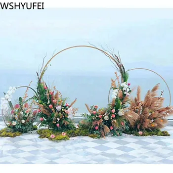Vestuvių Šventės atributas kaustytomis geležies apvalus žiedas arka, durų dirbtinio šilko gėlių eilėje stovėti prie sienos lentyną Kalėdinė dekoracija