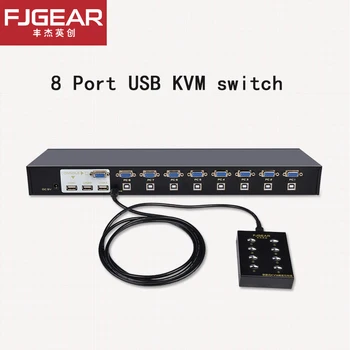 Vga kvm switch 8 Port VGA perjungti Rankiniu Klavišą VGA USB Laidinio Nuotolinio Pratęsimo Switcher 1U ConsoleFJ-810UK