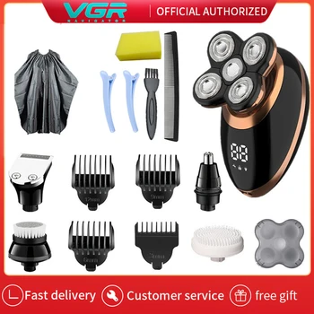 VGR 5 IN1electric skustuvas elektrinis skustuvas barzdos skustuvas plaukų žirklės, plaukų clipper vyrų skutimosi mašina nosies plaukų pjovimo