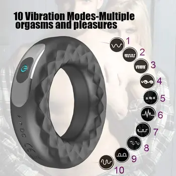 Vibruojantis Varpos Gaidys Žiedas, Sekso Žaisliukai Vyrams Ir Poroms Sexo Įrankis Su 10 Vibracijos Režimai, Varpos, Makšties Klitorio Stimuliacija