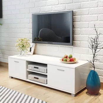 VidaXL TV Spintelė High-Gloss White 140 X 40.3 X 34.7 cm svetainė Baldai, TV Stovi