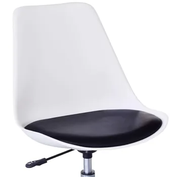 VidaXL valgomojo kėdės, 4 vnt. reguliuojamo aukščio pasukama balta / juoda Valgomojo Baldai