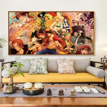 Vienas Gabalas Plakatas Drobė Spausdina Paveikslų Luffy Nuotrauka Cartoon Sienos Meno Japonija, Anime, Plakatai ir Spausdina jaunimo Namų Puošybai