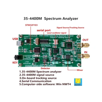 Vienas Grandinės/Ekrano/Metalinis Korpusas Versija 35M-4400M Spektro Analizatorius, radijo DAŽNIŲ dažninį Analizės Įrankis G8TB