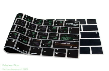 VIM/VI Karšto pagrindiniai Funkciniai Nuorodą, Silikoninis Klaviatūros Viršelis Klaviatūra Odos, skirta Macbook Pro 13