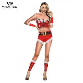 VIP MADOS Kalėdų Kostiumas Moterims 3D Atspausdintas Seksualus Rompers Komplektus bodysuit Playsuit Jumpsuit Cosplay Kostiumai