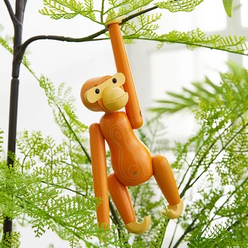 [VIP]Šiaurės Kūrybos Spalvų Medinių Kabinti Beždžionė Lentynoje Papuošalai Namų Dekoro Žaislas Miniatiūros Duomenys Dovana Sclupture