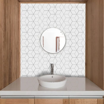 Virtuvė, Vonios kambarys Baltos Mozaikos Plytelių Lipdukas Vandeniui Backspalsh,Modernus 