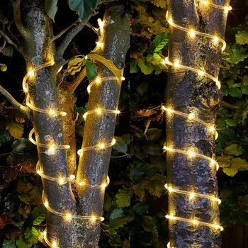 Virvės Vamzdis LED Saulės Žibintas 100/200 LED String Šviesos Lauko Pasakų Atostogų Kalėdų Vakarėlį Saulės Sodas, Šviesos, atsparus Vandeniui luz saulės