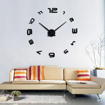 Viršų pardavimo 3D mados sieninis laikrodis kvarcinis žiūrėti adata namų dekoro sienų lipdukai laikrodžiai kambarį horloge freskos