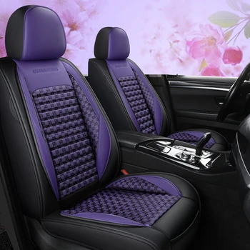 Visiška PU Oda automobilių sėdynės padengti linų pluošto auto sėdynės apima hyundai solaris 