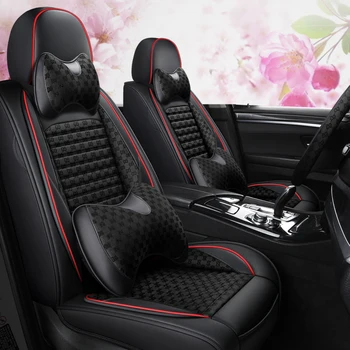 Visiška PU Oda automobilių sėdynės padengti linų pluošto auto sėdynės apima hyundai solaris 