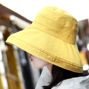 VISROVER Naują Kibirą Skrybėlės Medvilnės Žiemos Skrybėlę Moterų vientisos Spalvos Žvejys Skrybėlių Dizaineris Bžūp Atsitiktinis dvipusės Sunproof Bžūp