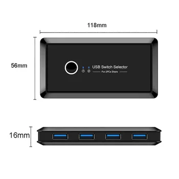 VKTECH 2x4 USB 3.0-2.0 Bendrinimo Selektorių Perjunkite Uosto, 2 Vnt Bendrinimo 4 USB Prietaisus Klaviatūrą, Pelę, Spausdintuvą