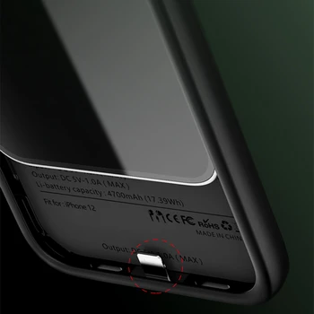 Vogek 4700mah Baterija Atveju iPhone 12 Silikono Baterijos Įkrovos Atveju Galios Banko Atveju iPhone 12 Pro/12Max / Pro max 4800mAh