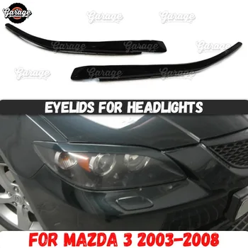 Vokų už žibintai atveju Mazda 3 SD 2003-2008 M. ABS plastiko pagalvėlės cilia antakiai apima reikmenys, automobilių stilius paieška