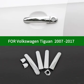 Volkswagen Tiguan Pirmosios kartos 2007-2017 Aksesuaras blizgus chromo sidabro spalvos durų rankena DUBENĮ apima apdaila, 2010 m. 2013 m. 2012 m. m.