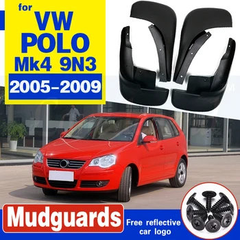 Volkswagen VW Polo Mk4 9N3 2005-2009 m. Mudflaps Purvo Atvartais Atvartu Splash Apsaugai Mudguard Automobilio Sparnas, Priekinė Užpakalinė 2006 m. 2007 m. 2008 m.