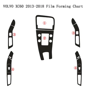 Volvo XC60 2013-2018 m. Vidaus reikalų Centrinės Valdymo Skydo Durų Rankena 5D Anglies Pluošto Lipdukai Lipdukai Automobilio stilius Accessories