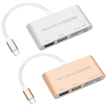 VONETS USB Hub 5in1 C Tipo Adapteris su 1USB 3.0, USB 2.0, SD/TF Kortelių Skaitytuvas Uosto MacBook DELL, HP ir Kiti, C Tipo Telefono