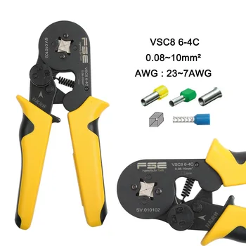 VSC8 6-4A VSC9 10-6A VSC10 16-4A 0.08-10MM2 AWG 23-7 Crimpping replės Crimpper Vamzdis Bootlace Terminalo Užspaudimo Rankiniai įrankiai