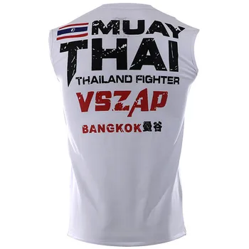 VSZAP MMA Marškinėliai be Rankovių Bokso Marškinėliai, Muay Thai Apranga Kovoti Dėvėti Sporto Vest Kikbokso Viršūnes Spausdinti