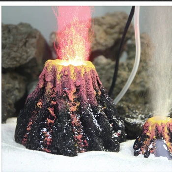 Vulkanas Formos Žuvų Bakas Žaislas Deguonies Siurblys Akvariumo Žuvų Bakas Dekoro Burbulas Akmens Oro Siurblys Ratai naminių reikmenys grota akvariumas