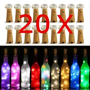 Vyno Butelis Žibintai String Pasakų Šviesos Kamštienos Varinės Vielos String LED Girliandą Žibintai, Vestuvių Šventė Šalies Kalėdų Decartiaon