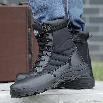 Vyrai Dykuma Taktinis karo Boots Mens Darbo Safty Batai SWAT Armija Įkrovos Zapatos Auliukiniai suvarstomi Batai Kovoti su 2021 Naujas