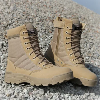 Vyrai Dykuma Taktinis karo Boots Mens Darbo Safty Batai SWAT Armija Įkrovos Zapatos Auliukiniai suvarstomi Batai Kovoti su 2021 Naujas
