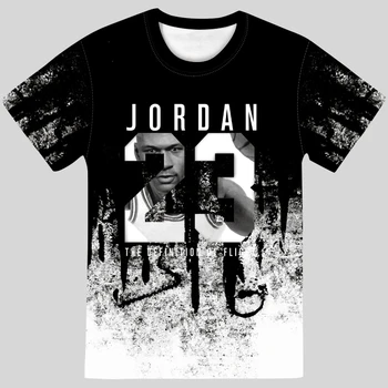 Vyrai Kamufliažas O-kaklo Mados Spausdinti 23 Hip-Hop Tee Camisetas Drabužių Atsitiktinis Viršų Naujas Vasaros Karšto Vyro Jordan 23 3D T Shirts