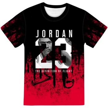 Vyrai Kamufliažas O-kaklo Mados Spausdinti 23 Hip-Hop Tee Camisetas Drabužių Atsitiktinis Viršų Naujas Vasaros Karšto Vyro Jordan 23 3D T Shirts