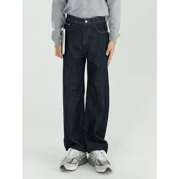 Vyrai Laisvi Tiesiai Atsitiktinis Džinsinio Audinio Kelnės Vyrų Streetwear Vintage Mados Hip-Hop Pločio Kojų Džinsai Kelnės