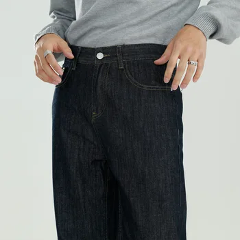 Vyrai Laisvi Tiesiai Atsitiktinis Džinsinio Audinio Kelnės Vyrų Streetwear Vintage Mados Hip-Hop Pločio Kojų Džinsai Kelnės