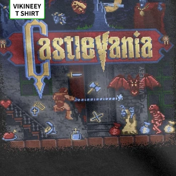Vyrai T-Shirt Castlevania T Shirt, Derliaus Medvilnės Marškinėliai trumpomis Rankovėmis Vampyrai, Siaubo Medžiotojas 70s, 80s Vaizdo Žaidimas Anime Viršūnės